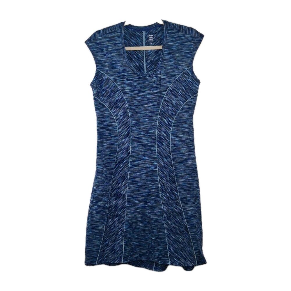 Title Nine Espionage Dress Blue Space Dye Travel Dress, Size M Athleisure